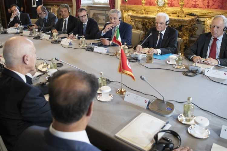 Il Presidente Sergio Mattarella con Kaïs Saïed Presidente della Repubblica Tunisina
