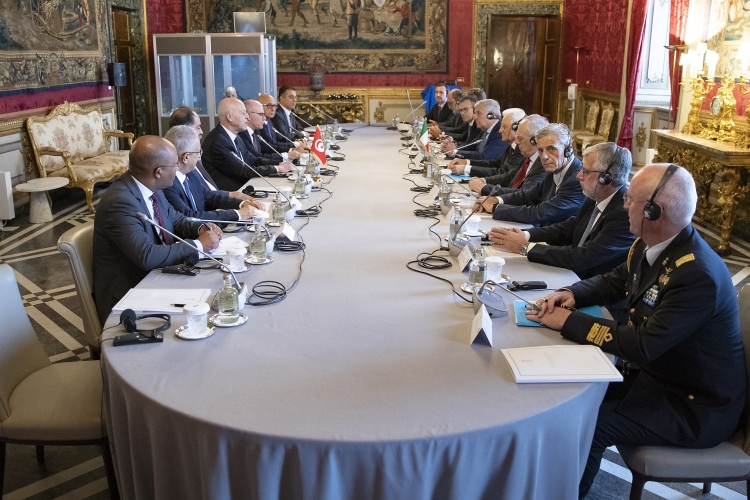 Il Presidente Sergio Mattarella con Kaïs Saïed Presidente della Repubblica Tunisina
