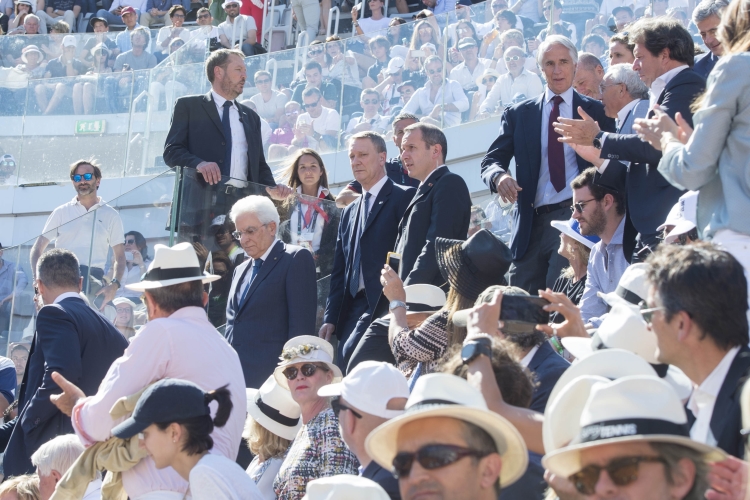 Il Presidente Sergio Mattarella alla finale singolo-maschile di tennis 
