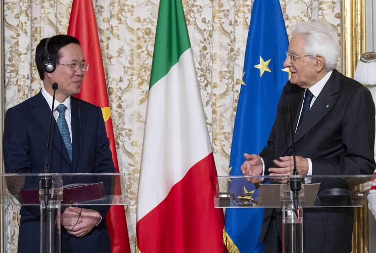 Il Presidente della Repubblica Sergio Mattarella con Võ Văn Thưởng Presidente della Repubblica Socialista del Vietnam,in visita di Stato
