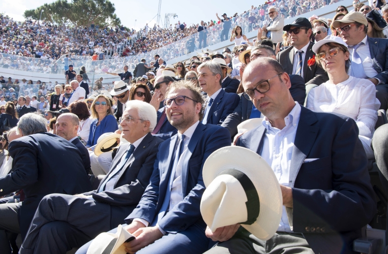 Il Presidente Sergio Mattarella alla finale singolo-maschile di tennis 