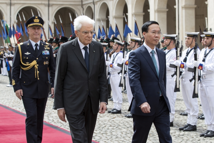Il Presidente Sergio Mattarella con Võ Văn Thưởng Presidente della Repubblica Socialista del Vietnam,in visita di Stato
