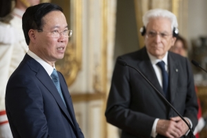 Il Presidente Sergio Mattarella con Võ Văn Thưởng Presidente della Repubblica Socialista del Vietnam,in visita di Stato