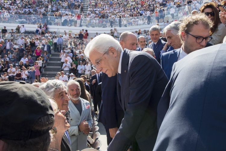 Il Presidente Sergio Mattarella alla finale singolo-maschile di tennis