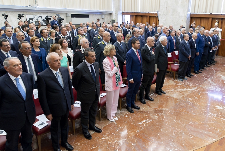 Il Presidente della Repubblica Sergio Mattarella alla cerimonia commemorativa del 40° anniversario della morte del giudice Rocco Chinnici