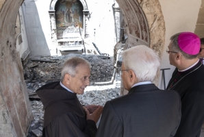 Il Presidente Mattarella visita a Palermo la Chiesa di Santa Maria di Gesù distrutta dalle fiamme
