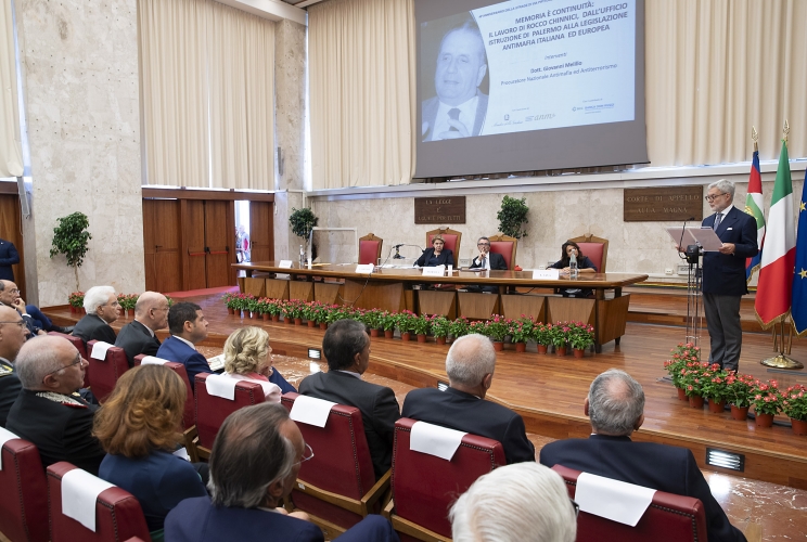 Il Presidente  Sergio Mattarella alla cerimonia commemorativa del 40° anniversario della morte del giudice Rocco Chinnici