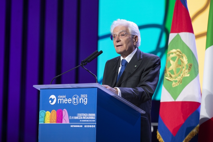 Il Presidente Sergio Mattarella alla giornata conclusiva della 44a edizione del Meeting per l’amicizia fra i popoli 
