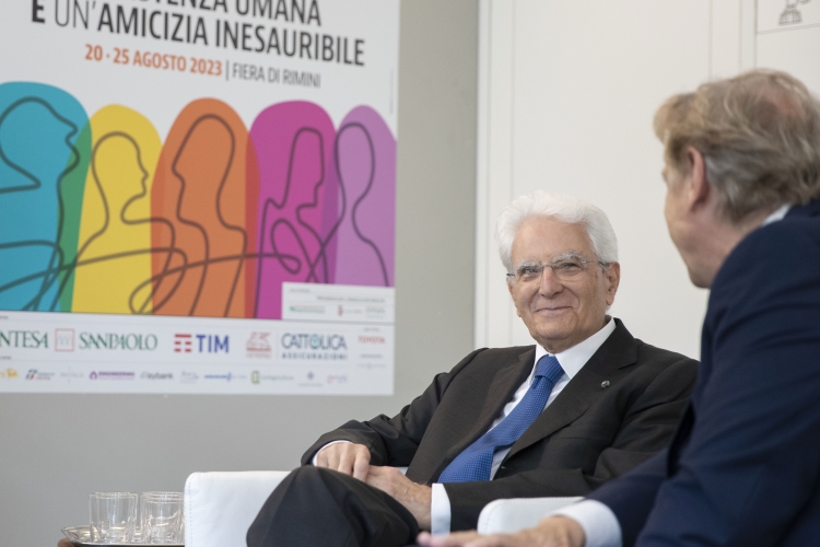 Il Presidente Sergio Mattarella alla giornata conclusiva della 44a edizione del Meeting per l’amicizia fra i popoli 

