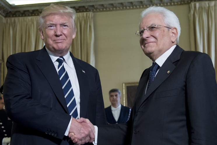Il Presidente della Repubblica Sergio Mattarella con il Presidente degli Stati Uniti d’America, Donald J. Trump  
