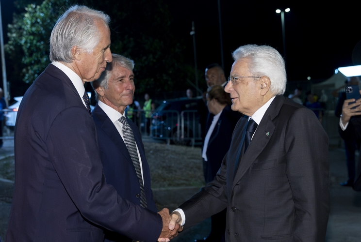 Roma - Il Presidente della Repubblica Sergio Mattarella alla finale del Campionato europeo di pallavolo maschile