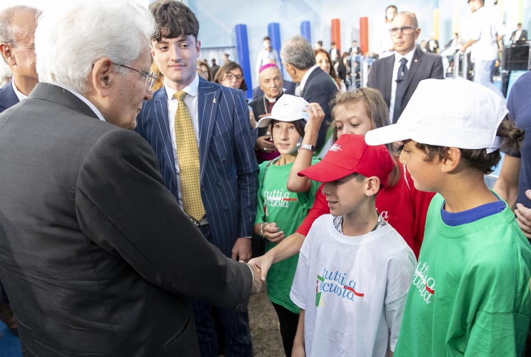 Forlì - Il Presidente della Repubblica Sergio Mattarella in occasione della cerimonia di inaugurazione dell'anno scolastico 2023/2024