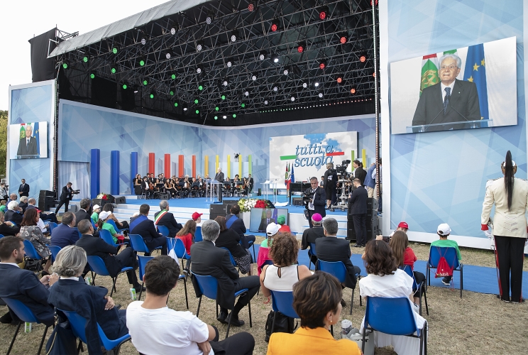 Forlì - Il Presidente della Repubblica Sergio Mattarella in occasione della cerimonia di inaugurazione dell'anno scolastico 2023/2024