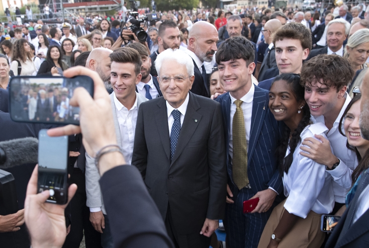 Forlì - Il Presidente della Repubblica Sergio Mattarella in occasione della cerimonia di inaugurazione dell'anno scolastico 