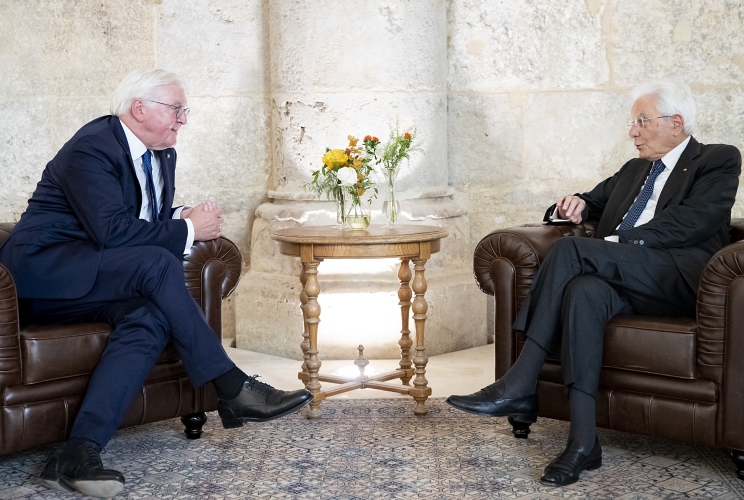Il Presidente della Repubblica Sergio Mattarella con il Presidente della Repubblica Federale di Germania Frank-Walter Steinmeier 
