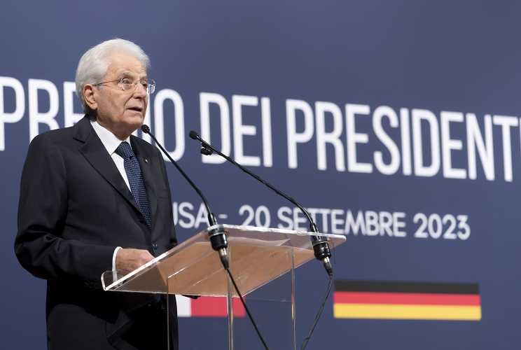Siracusa - Il Presidente della Repubblica Sergio Mattarella alla consegna del "Premio dei Presidenti"
