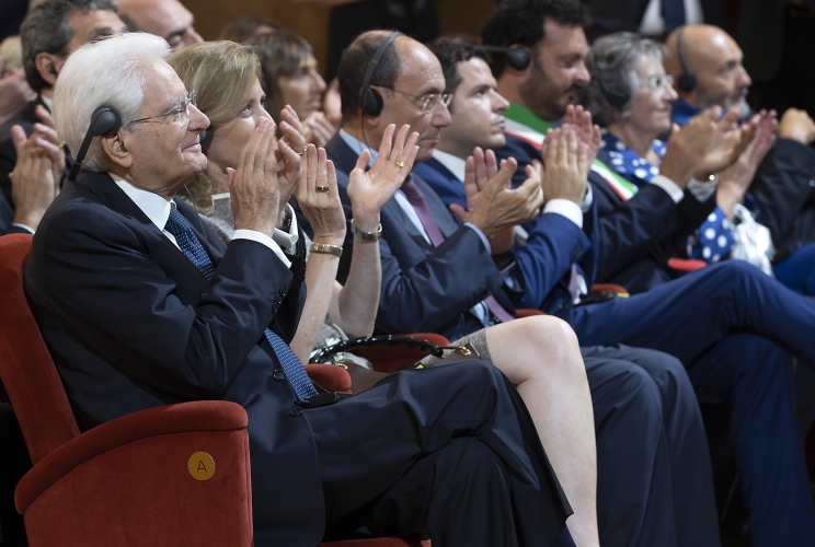 Il Presidente della Repubblica Sergio Mattarella alla consegna del "Premio dei Presidenti"