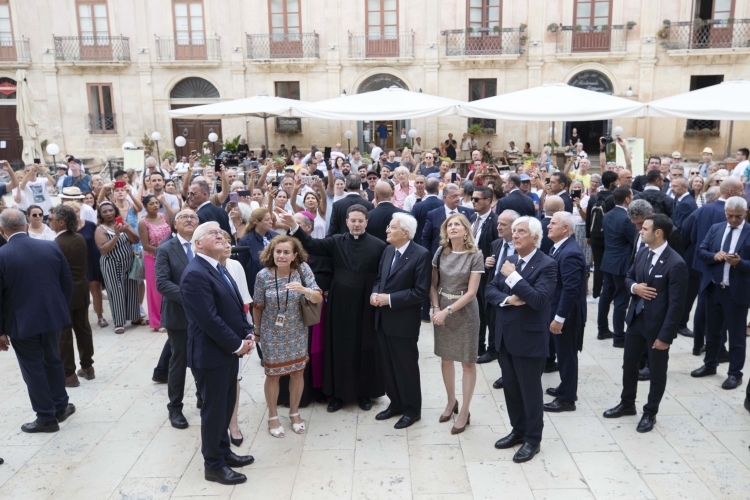 Il Presidente della Repubblica Sergio Mattarella con il Presidente della Repubblica Federale di Germania Frank-Walter Steinmeier e la Signora Elke Büdenbender visitano Ortigia.