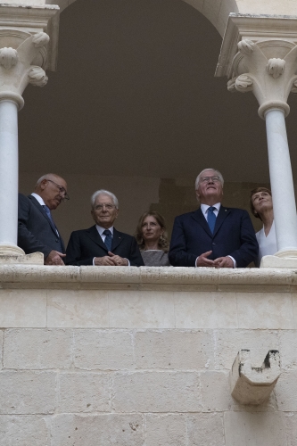 Il Presidente della Repubblica Sergio Mattarella con il Presidente della Repubblica Federale di Germania Frank-Walter Steinmeier.
