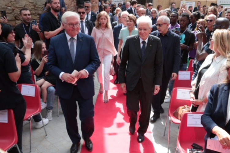 Il Presidente Sergio Mattarella con il Presidente della Repubblica Federale di Germania Frank-Walter Steinmeier visitano l’Associazione Don Bosco 2000