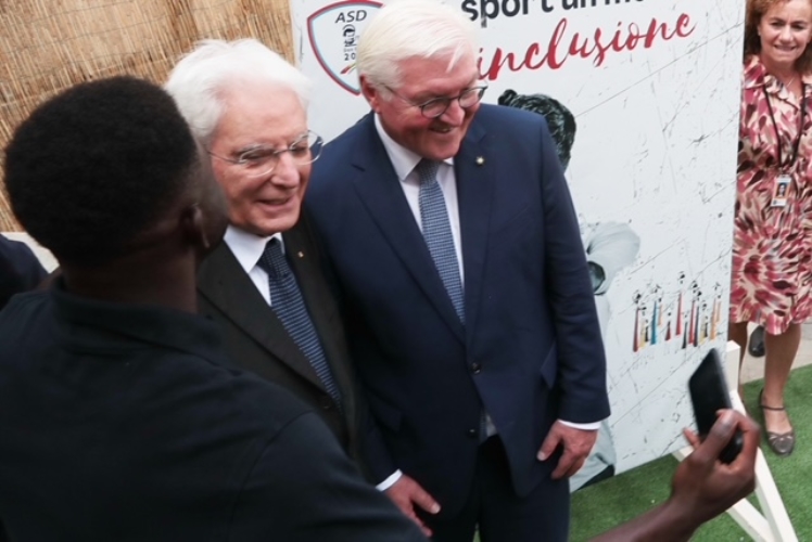 Il Presidente Sergio Mattarella con il Presidente della Repubblica Federale di Germania Frank-Walter Steinmeier visitano l’Associazione Don Bosco 2000