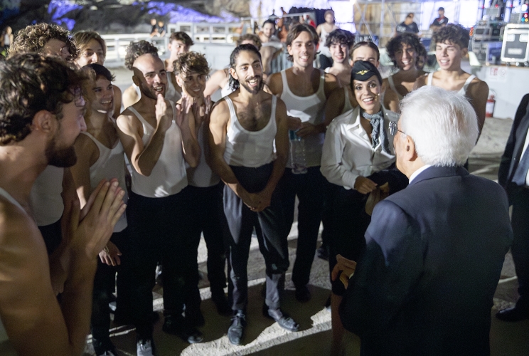 Il Presidente Sergio Mattarella al teatro Greco di Siracusa, in occasione della rappresentazione teatrale “Ulisse, l’ultima Odissea”