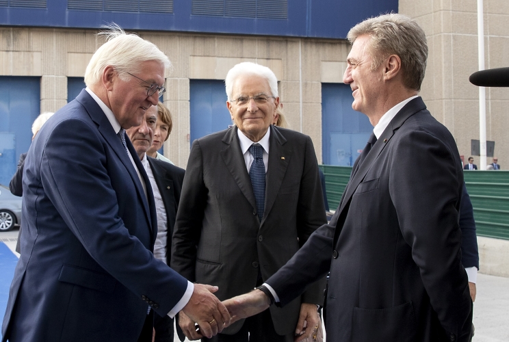 Il Presidente della Repubblica Sergio Mattarella con il Presidente della Repubblica Federale di Germania Frank-Walter Steinmeier visita lo stabilimento 3Sun Gigafactory di Enel green Power

 