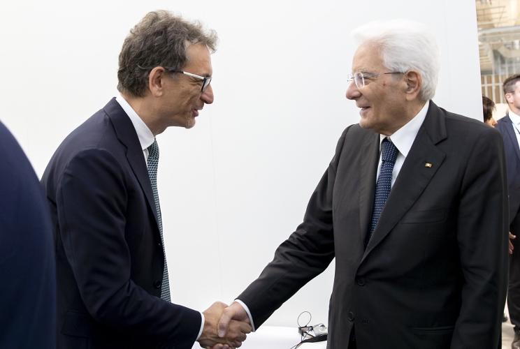Il Presidente della Repubblica Sergio Mattarella con il Presidente della Repubblica Federale di Germania Frank-Walter Steinmeier visita lo stabilimento 3Sun Gigafactory di Enel green Power

 