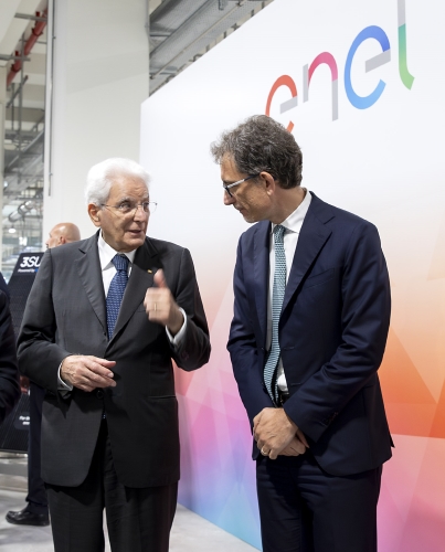 Il Presidente della Repubblica Sergio Mattarella con il Presidente della Repubblica Federale di Germania Frank-Walter Steinmeier visita lo stabilimento 3Sun Gigafactory di Enel green Power

 