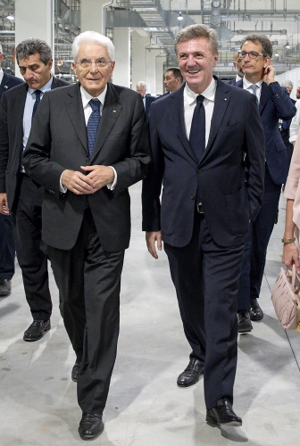 Il Presidente della Repubblica Sergio Mattarella con il Presidente della Repubblica Federale di Germania Frank-Walter Steinmeier visita lo stabilimento 3Sun Gigafactory di Enel green Power

 