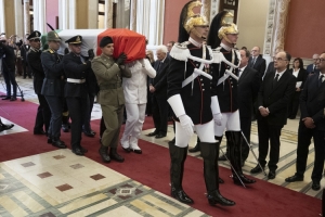Il Presidente della Repubblica Sergio Mattarella alle Esequie di Stato con commemorazione del Presidente Emerito della Repubblica Giorgio Napolitano   
