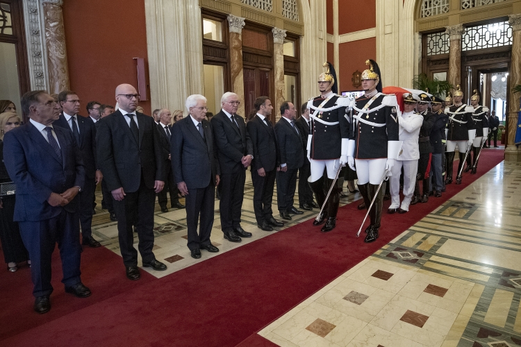 Il Presidente della Repubblica Sergio Mattarella alle Esequie di Stato civili con cerimonia di commemorazione del Presidente Emerito della Repubblica Giorgio Napolitano  
