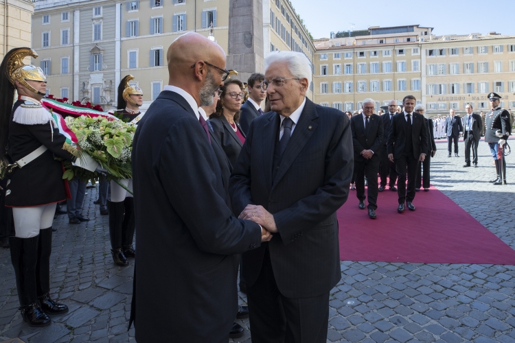 Il Presidente della Repubblica Sergio Mattarella alle Esequie di Stato civili con cerimonia di commemorazione del Presidente Emerito della Repubblica Giorgio Napolitano  
