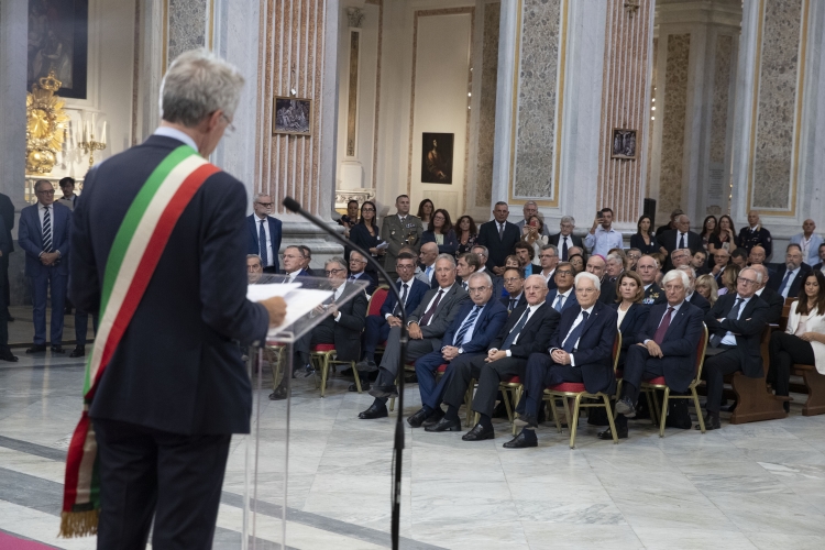 Il Presidente della Repubblica Sergio Mattarella, alla Basilica di San Giovanni Maggiore, in occasione del convegno “Le quattro giornate di Napoli ottant’anni dopo”
