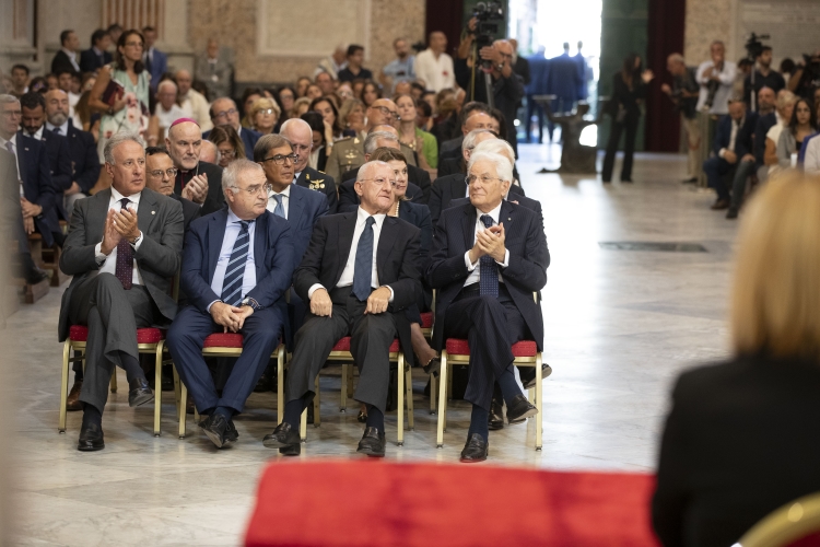 Il Presidente della Repubblica Sergio Mattarella, alla Basilica di San Giovanni Maggiore, in occasione del convegno “Le quattro giornate di Napoli ottant’anni dopo”
