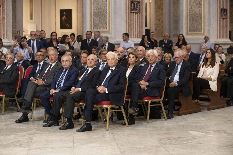 Il Presidente della Repubblica Sergio Mattarella, alla Basilica di San Giovanni Maggiore, in occasione del convegno “Le quattro giornate di Napoli ottant’anni dopo”
