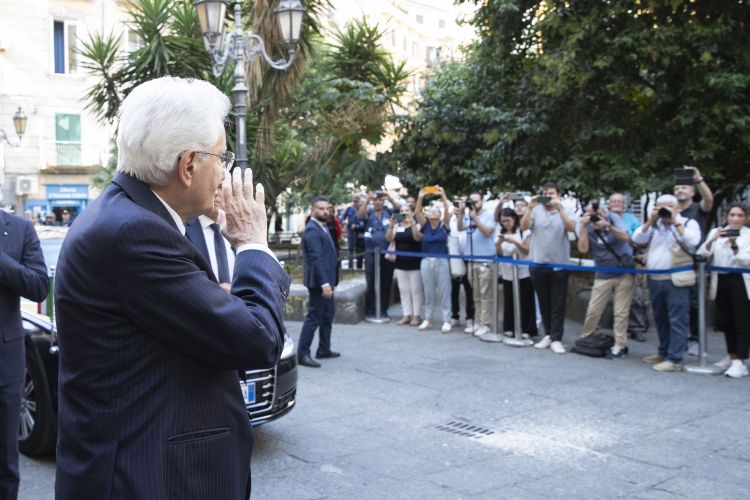 Il Presidente della Repubblica Sergio Mattarella, alla Basilica di San Giovanni Maggiore, in occasione del convegno “Le quattro giornate di Napoli ottant’anni dopo”
