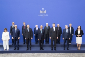 Il Presidente della Repubblica Sergio Mattarella con i Capi di Stato per la XVII riunione del gruppo Arraiolos 
