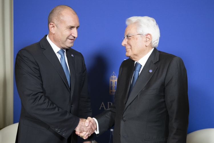 Il Presidente della Repubblica Sergio Mattarella incontra Rumen Radev Presidente della Repubblica di Bulgaria,in occasione della XVIII riunione dei Capi di Stato del gruppo Arraiolos
