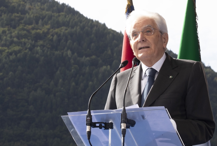 Il Presidente della Repubblica Sergio Mattarella alla cerimonia commemorativa del 60° anniversario del disastro del Vajont 