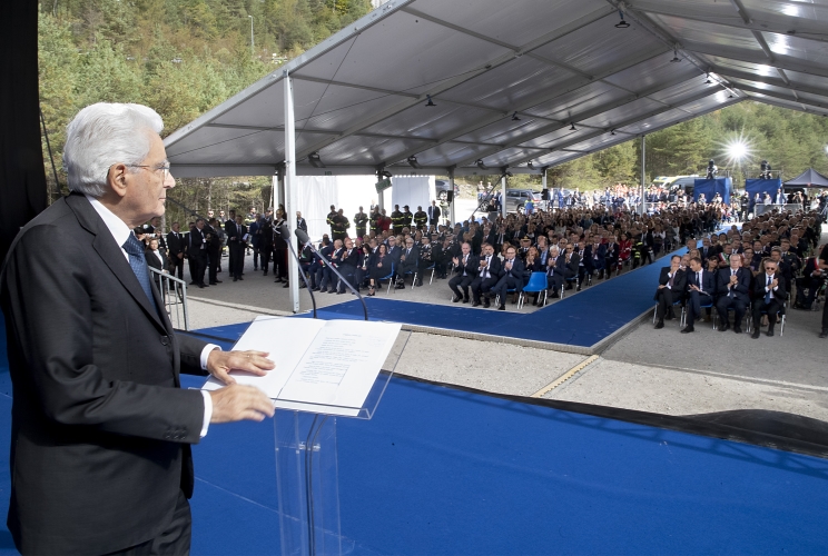 Il Presidente della Repubblica Sergio Mattarella alla cerimonia commemorativa del 60° anniversario del disastro del Vajont 