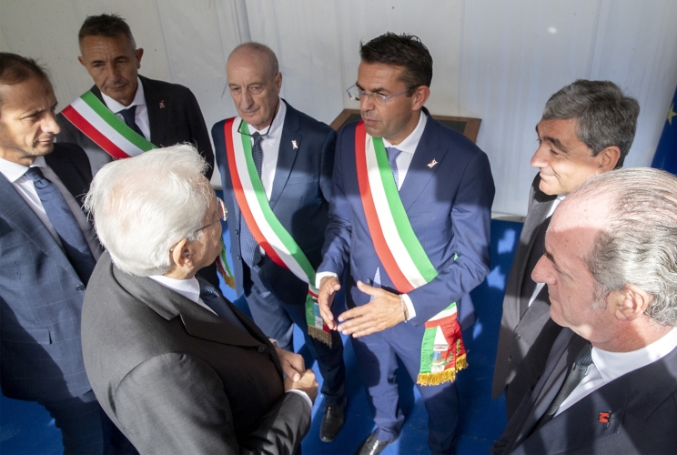Il Presidente della Repubblica Sergio Mattarella alla cerimonia commemorativa del 60° anniversario del disastro del Vajont