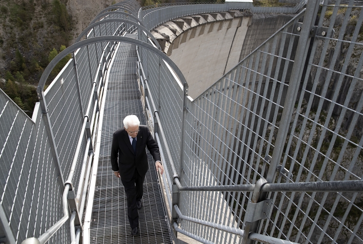 Il Presidente della Repubblica Sergio Mattarella visita la diga del Vajont 