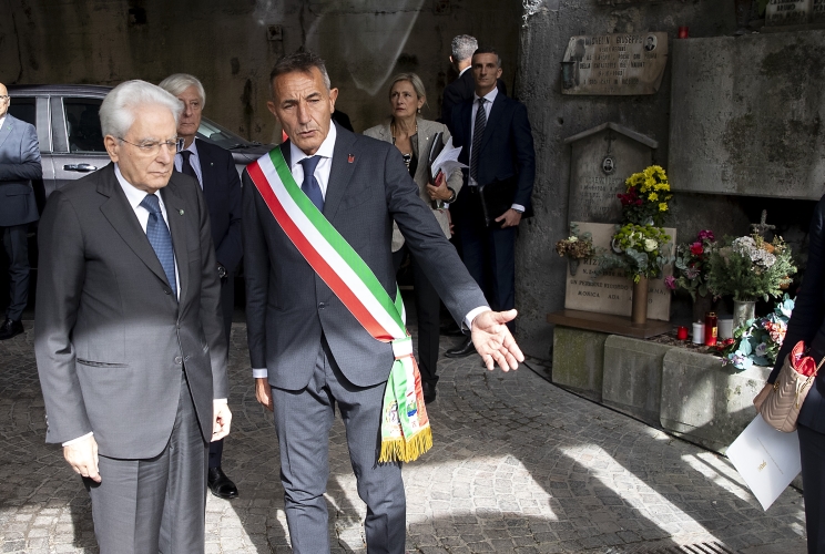 Il Presidente della Repubblica con il Sindaco di Erto e Casso Antonio Carrara