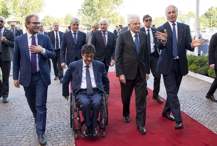 Il Presidente Sergio Mattarella in occasione dell'incontro con gli atleti