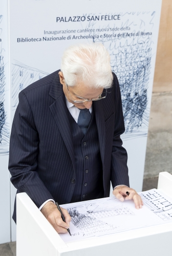 Il Presidente Sergio Mattarella all'inaugurazione del cantiere della nuova sede della Biblioteca Nazionale di Archeologia e Storia dell’Arte di Roma