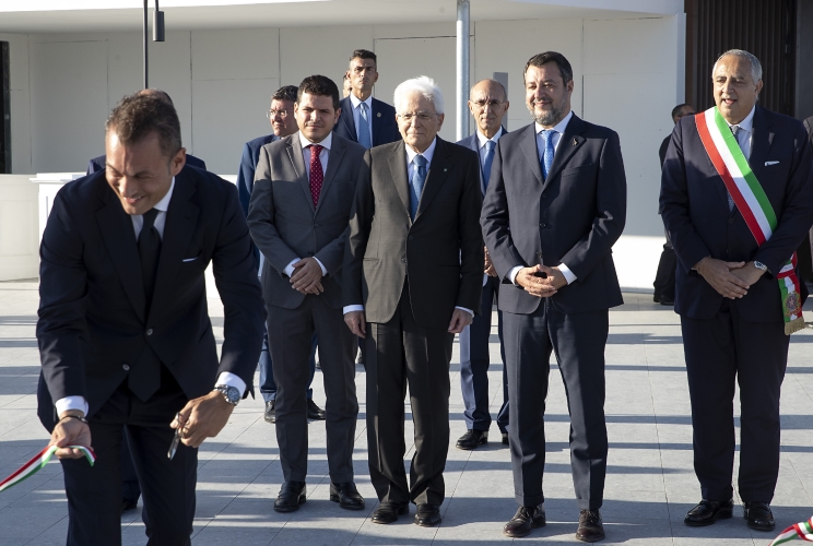Il Presidente della Repubblica Sergio Mattarella alla cerimonia d'inaugurazione del Palermo Marina Yachting