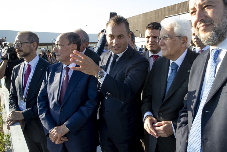 Il Presidente della Repubblica Sergio Mattarella alla cerimonia d'inaugurazione del Palermo Marina Yachting