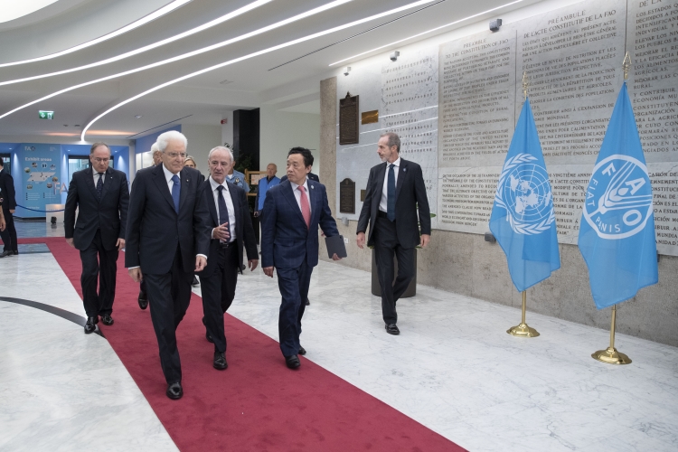 Il Presidente della Repubblica Sergio Mattarella alla cerimonia di apertura della Giornata Mondiale dell'Alimentazione