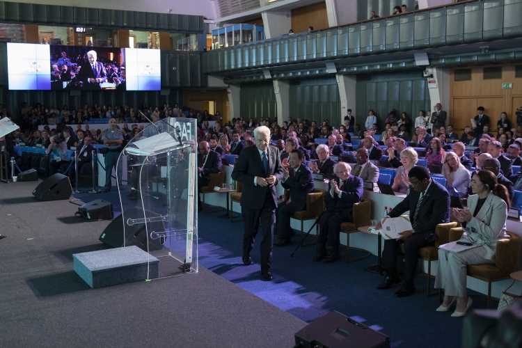 Il Presidente della Repubblica Sergio Mattarella alla cerimonia di apertura della Giornata Mondiale dell'Alimentazione